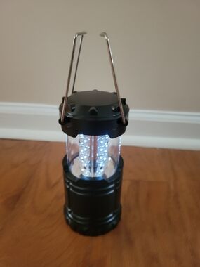 Collapsible LED Camping Lantern in Black